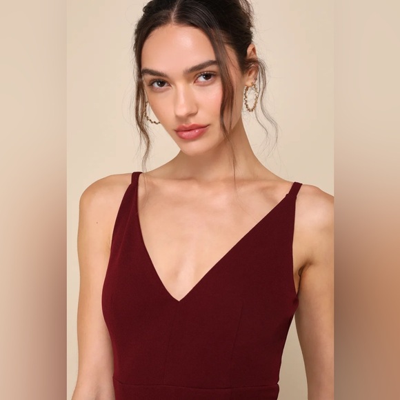 Lulus Burgundy Maxi Dress XS NWTS - Picture 9 of 16
